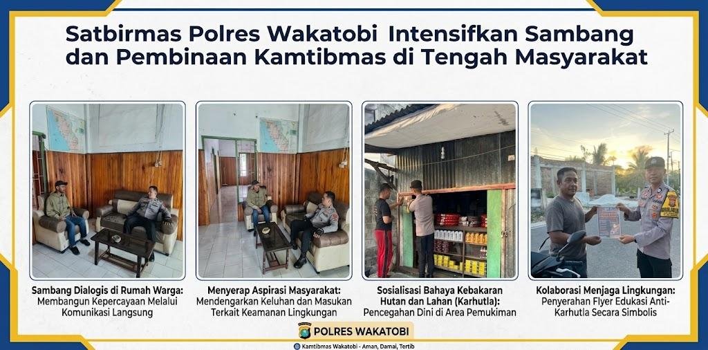 Satbinmas Polres Wakatobi Intensifkan Sambang dan Pembinaan Kamtibmas di Tengah Masyarakat