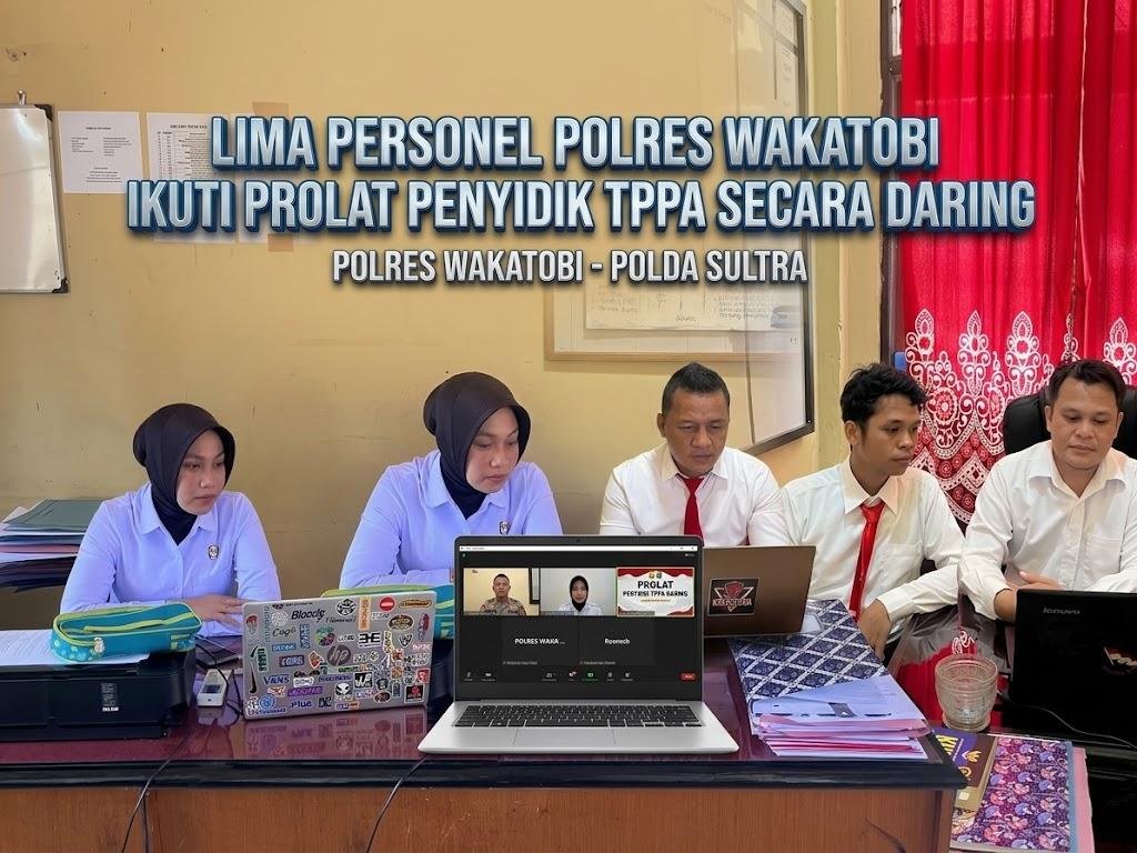 Lima Personel Polres Wakatobi Ikuti Prolat Penyidik TPPA Secara Daring