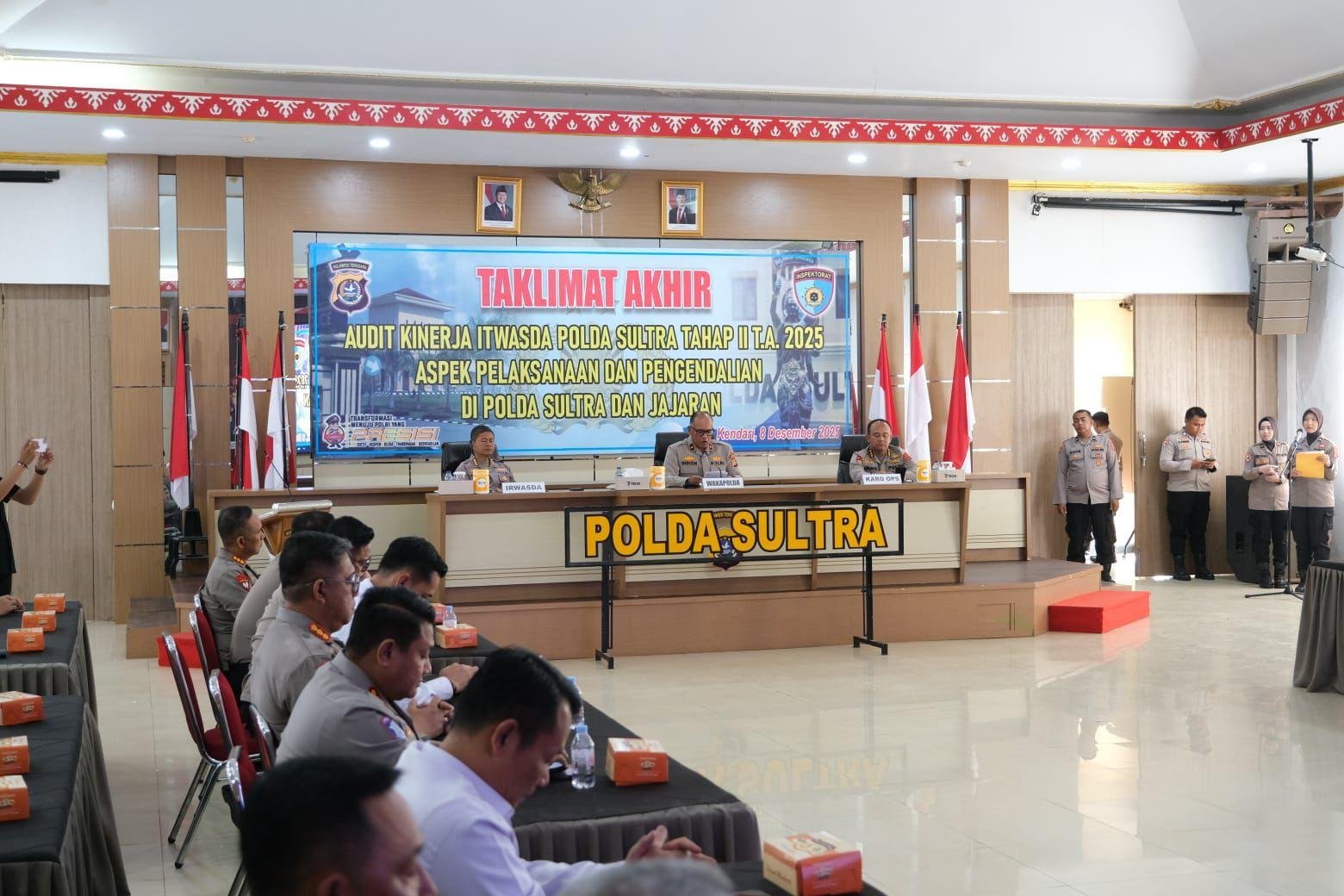 Polda Sultra Gelar Taklimat Akhir Audit Kinerja Tahap II Tahun 2025