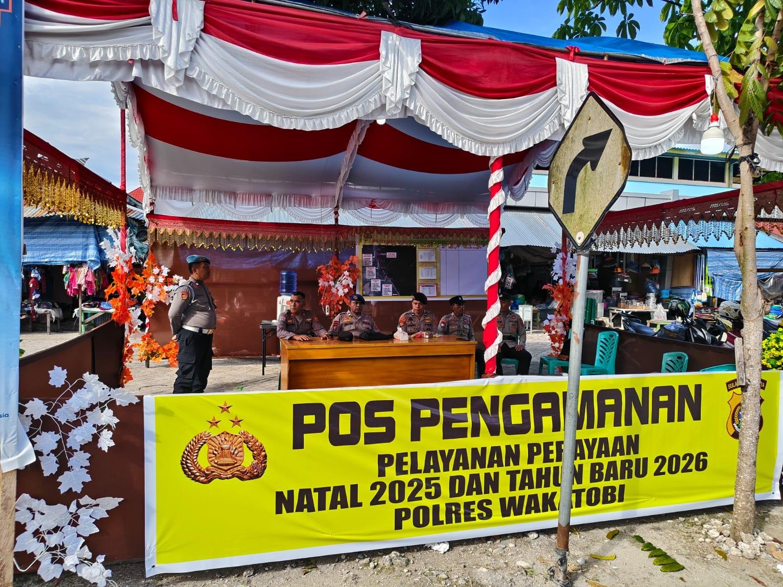 Pengamanan Pos Pam Pasar Sentral Berjalan Aman dalam Operasi Lilin Anoa 2025
