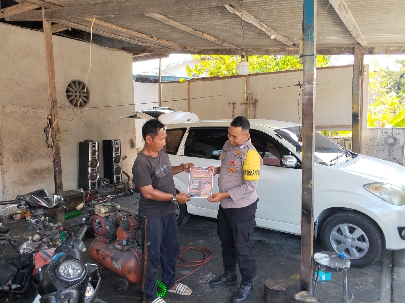 Bhabinkamtibmas Onemay Imbau Warga Cegah Kebakaran Hutan dan Lahan