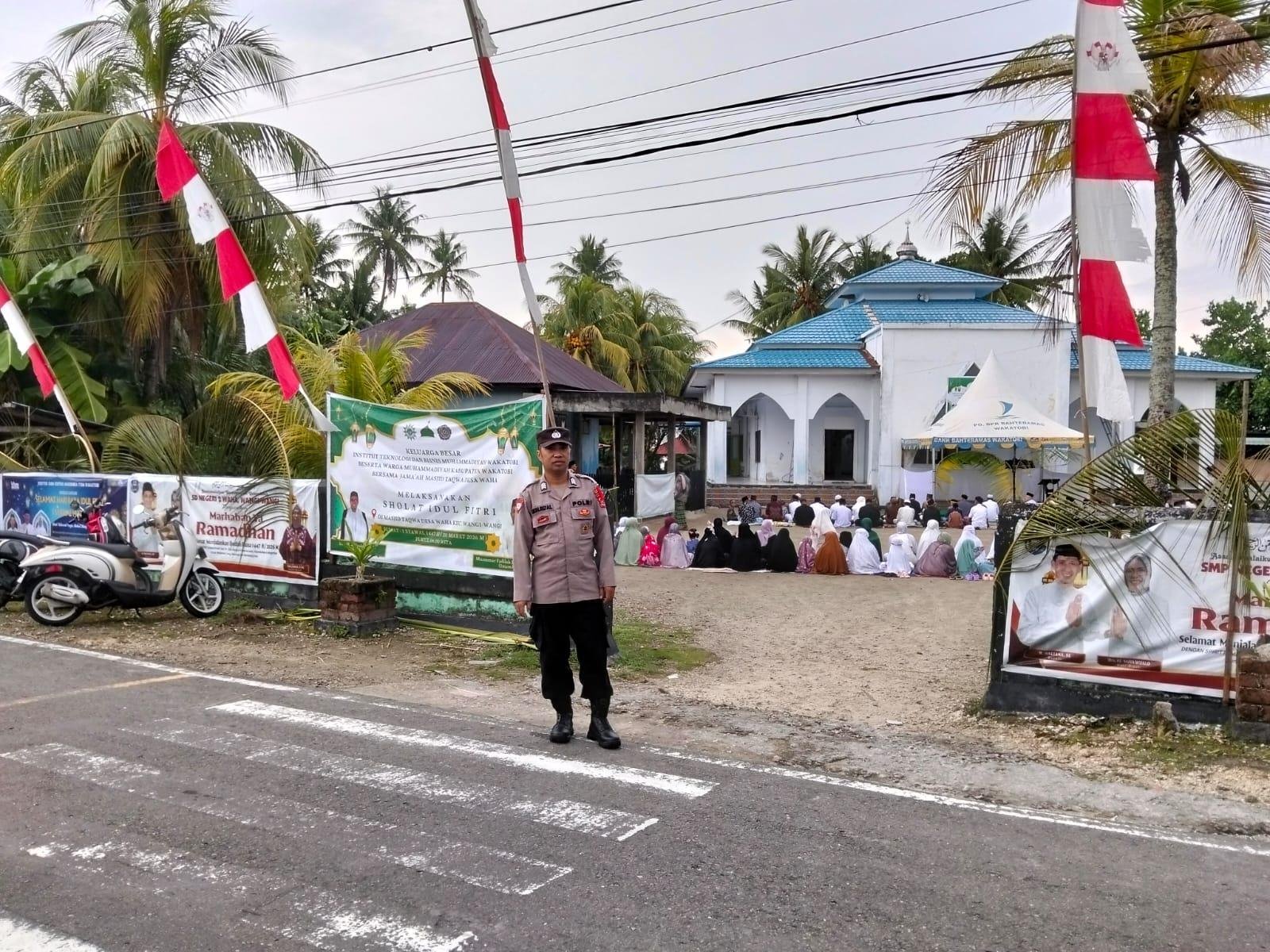Pengamanan Sholat Idul Fitri di Masjid At-Takwa Waha Berjalan Aman dan Lancar